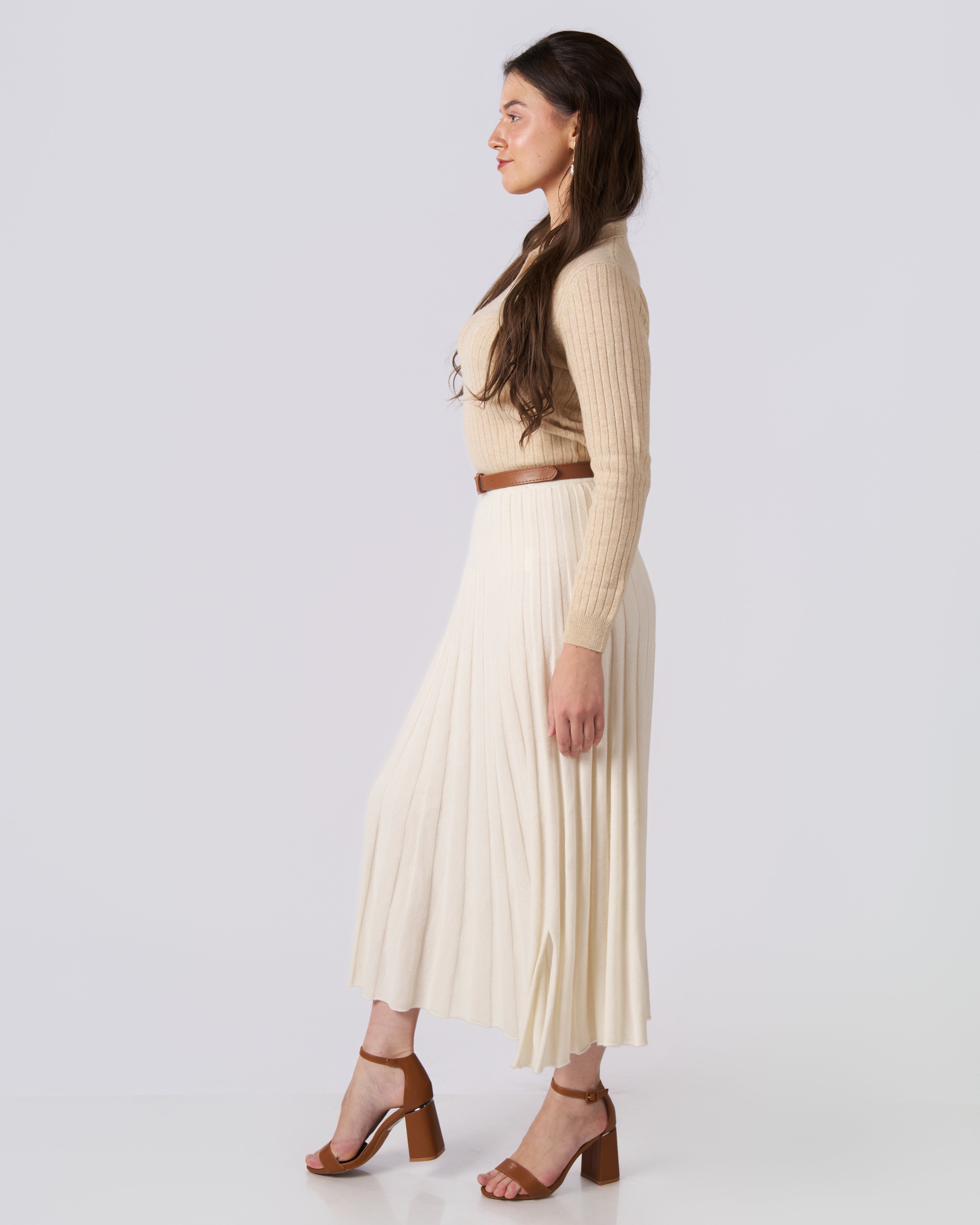 The Ostuni Pleated Cashmere Skirt