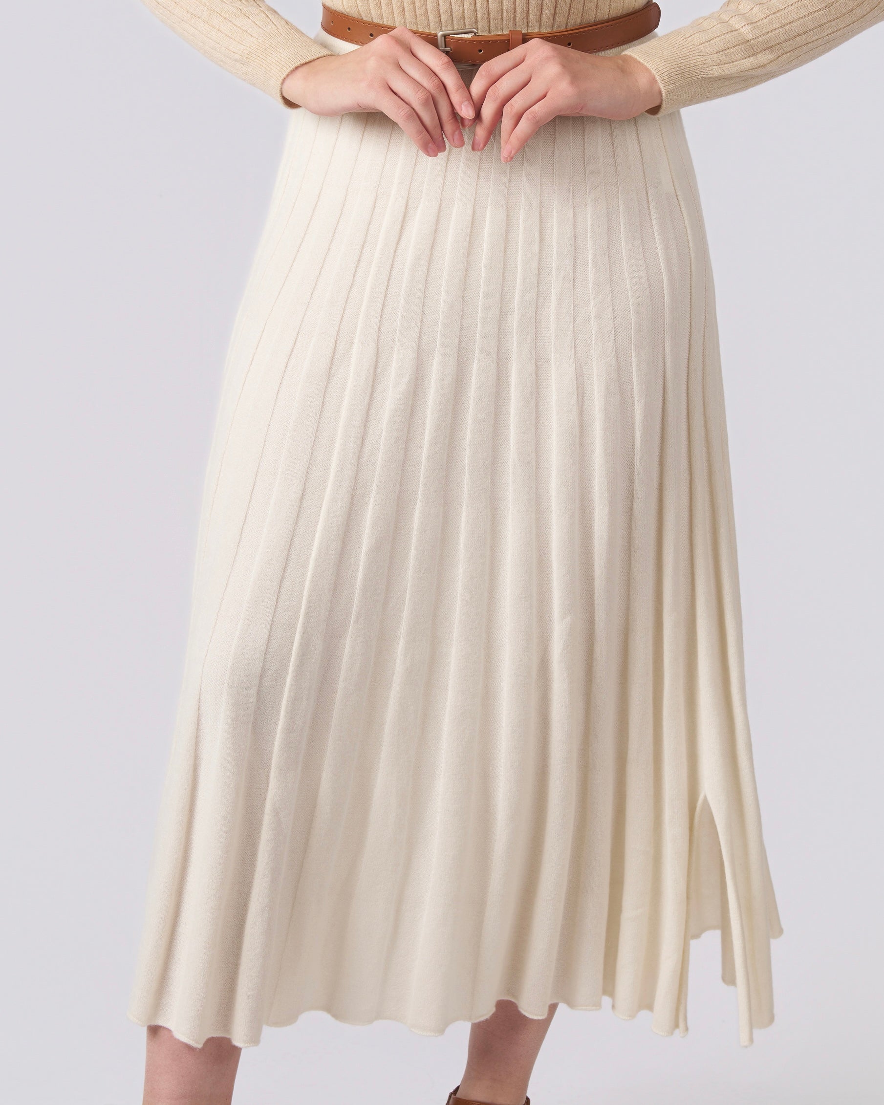 The Ostuni Pleated Cashmere Skirt